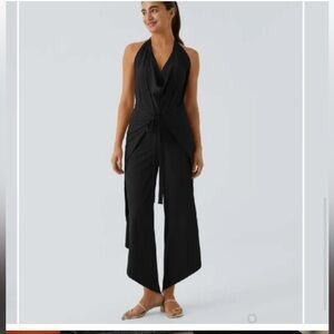 Halara High Waisted Tie Front Split Hem Palazzo Wide Leg Flowy Pants no tariff😂